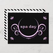 Party Wellness-Center Einladungspostkarte (Vorne/Hinten)