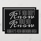 Party "Wenn du es nicht weißt" Einladung (Vorne/Hinten)