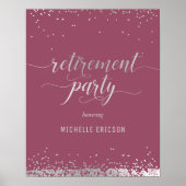 Party-Werteplakat Elegantes Silber, Rosa Poster (Vorne)