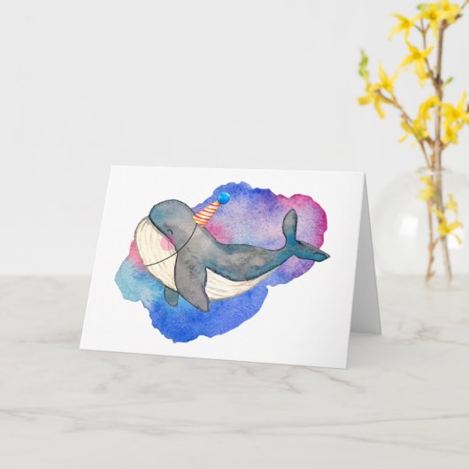 Party Whale Karte (Gelbe Blume)