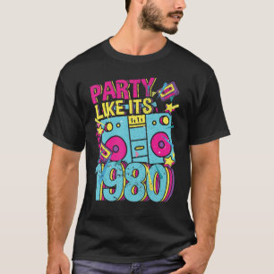 Party wie 1980 80er 90er Kostüm Retro Vintage  T-Shirt