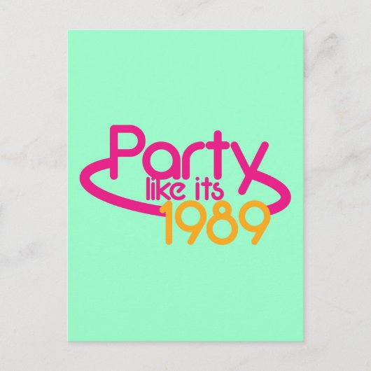 PARTY wie 1989 Einladungspostkarte (Vorderseite)