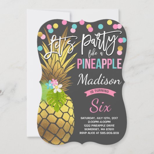 Party wie Ananas zum Geburtstag Einladung (Vorderseite)