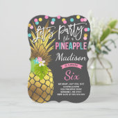 Party wie Ananas zum Geburtstag Einladung (Stehend Vorderseite)