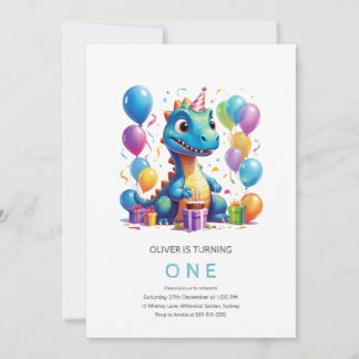 Party wie Dinosaurier 1. Geburtstag Einladung