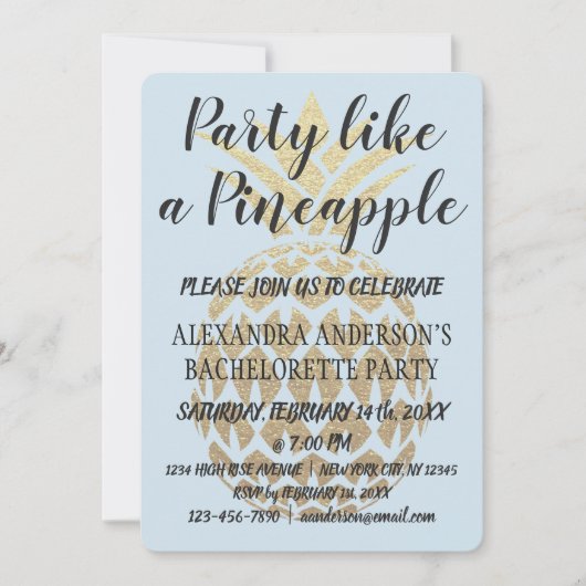 Party wie ein Ananas-Junggeselinnen-Abschied Einladung (Vorderseite)
