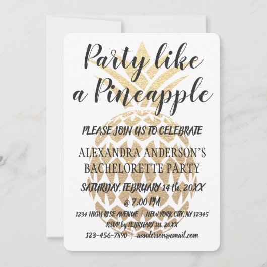Party wie ein Ananas-Junggeselinnen-Abschied Einladung (Vorderseite)