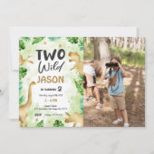 Party wie ein Dinosaurier, Dinosaurier Geburtstags Einladung (Vorderseite)