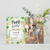 Party wie ein Dinosaurier, Dinosaurier Geburtstags Einladung (Stehend Vorderseite)