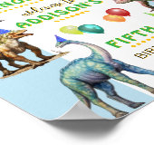 Party wie ein Dinosaurier farbenfrohe Willkommensz Poster (Ecke)