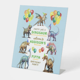 Party wie ein Dinosaurier farbenfrohe Willkommensz Sockelschild