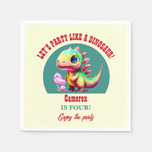 Party wie ein Dinosaurier jedes Alters farbenfroh Serviette
