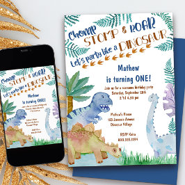 Party wie ein Dinosaurier Jungs zum Geburtstag Ein Einladung