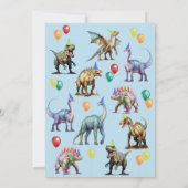 Party wie ein Dinosaurier Spaß & Niedliche Balloon Einladung (Rückseite)