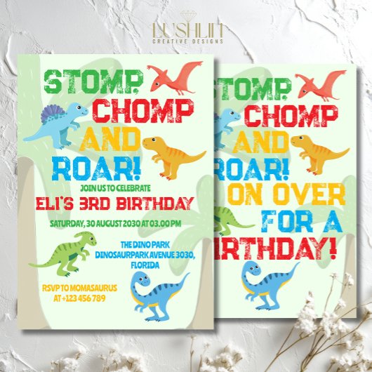 Party wie ein Dinosaurier Vorgeschichte Geburtstag Einladung