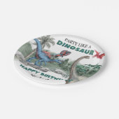 Party wie ein Dinosaurier zum Geburtstag Pappteller (Schrägansicht)