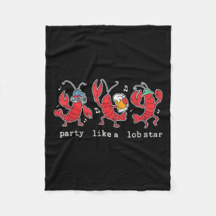 Party wie ein Lob Star Funny Lobster Tanz Musik Fleecedecke