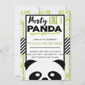 Party wie ein Panda Kindergeburtstag Einladung (Vorderseite)
