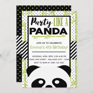 Party wie ein Panda Kindergeburtstag Einladung