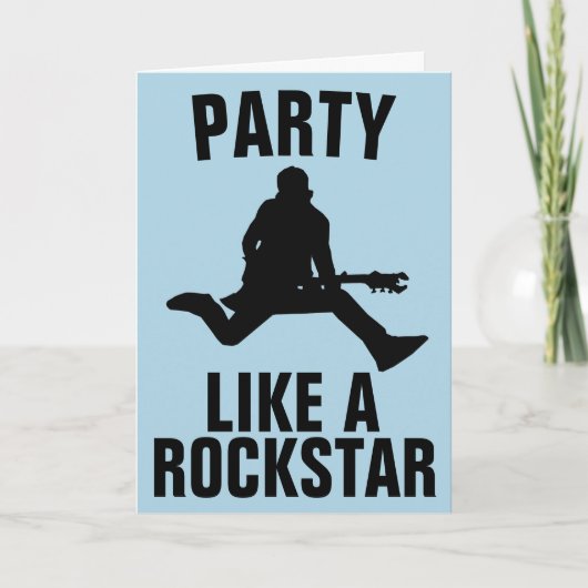 PARTY WIE EIN ROCK STAR GEBURTSTAG Grußkarte Karte (Vorderseite)