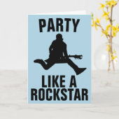 PARTY WIE EIN ROCK STAR GEBURTSTAG Grußkarte Karte (Gelbe Blume)