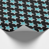 Party wie ein Rockstar - Blue Star Wrapping Paper Geschenkpapier (Ecke)
