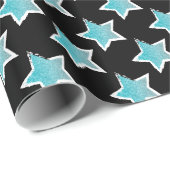 Party wie ein Rockstar - Blue Star Wrapping Paper Geschenkpapier (Rolleneckpunkt)