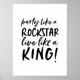 Party wie ein Rockstar, der Typografie inspiriere Poster