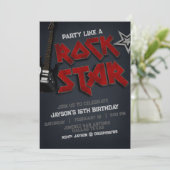 Party wie ein Rockstar Einladung (Stehend Vorderseite)
