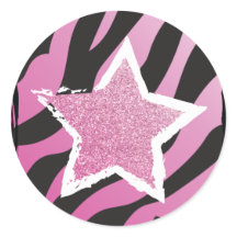 Party wie ein Rockstar - Rosa Glitzer Star Sticker