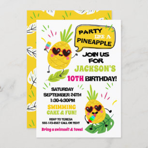 Party wie ein tropischer Ananas Geburtstag Einladung