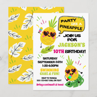 Party wie ein tropischer Ananas Geburtstag Einladung