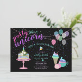 Party wie ein UNICORn Spaß Einladung JEDEN Anlass (Stehend Vorderseite)