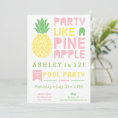 Party wie eine Ananas-Einladung Einladung (Stehend Vorderseite)