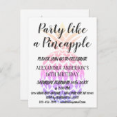 Party wie eine Ananas zum Geburtstag Einladung (Vorne/Hinten)