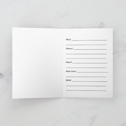 Party wie eine Guinea Pappkarten Einladung (Innenseite)