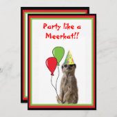 Party wie eine Meekat Einladung! Einladung (Vorne/Hinten)