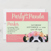 Party wie eine Panda Bärenmädchen zum Geburtstag Einladung (Vorderseite)