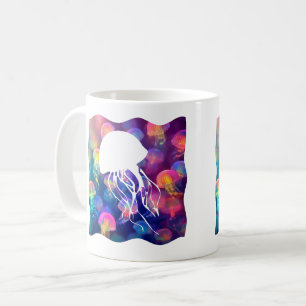 Party wie eine Qualle-Silhouette anpassbar Kaffeetasse