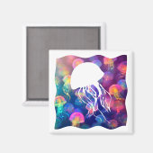 Party wie eine Qualle-Silhouette anpassbar Magnet (Vorderseite/Rückseite)