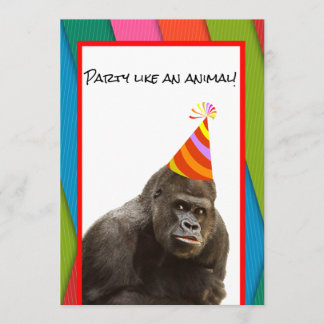 Party wie eine Tiergrube mit Hut zum Geburtstag Einladung