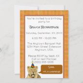 Party wie eine tierische Lion mit Hut zum Geburtst Einladung (Rückseite)