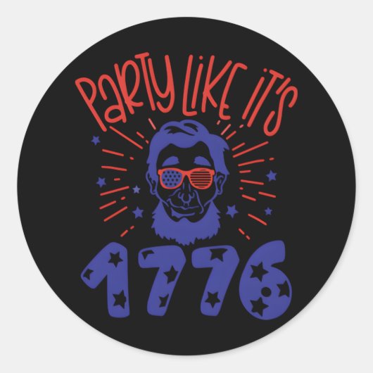 Party, wie es 1779 behandelt runder aufkleber (Vorderseite)