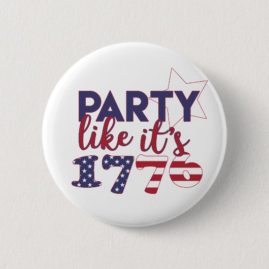 Party wie es ist 1776 - Amerikanische Flag Typogra Button (Vorderseite)