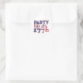 Party wie es ist 1776 - Amerikanische Flag Typogra Runder Aufkleber (Tasche)