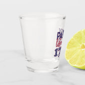 Party wie es ist 1776 - Amerikanische Flag Typogra Schnapsglas (Links)