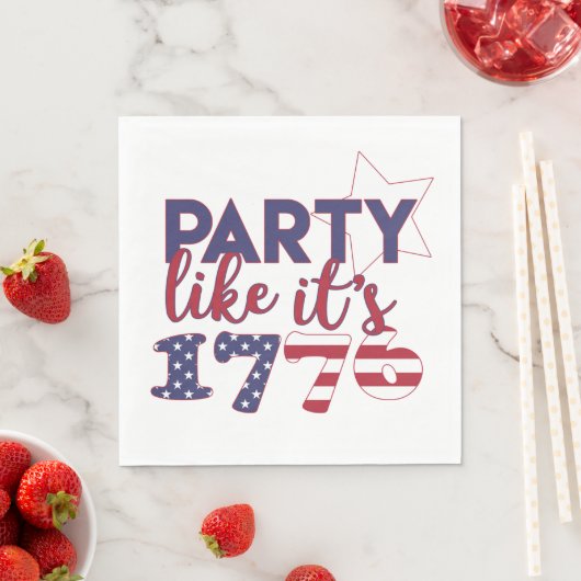 Party wie es ist 1776 - Amerikanische Flag Typogra Serviette (Beispiel)