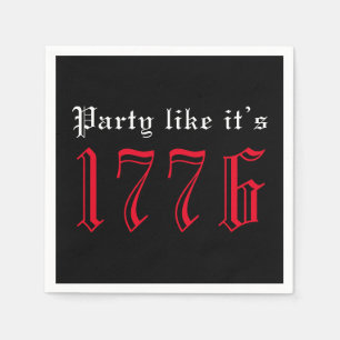 Party wie es ist 1776 Vintage rote Typografie Serviette