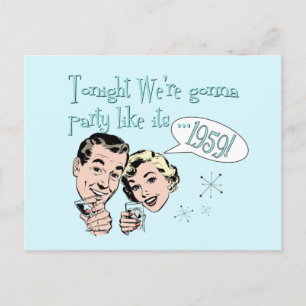 Party wie es ist 1959! postkarte