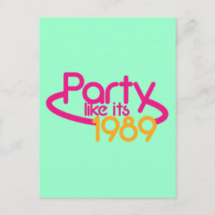 PARTY wie es ist 1989 Einladungspostkarte